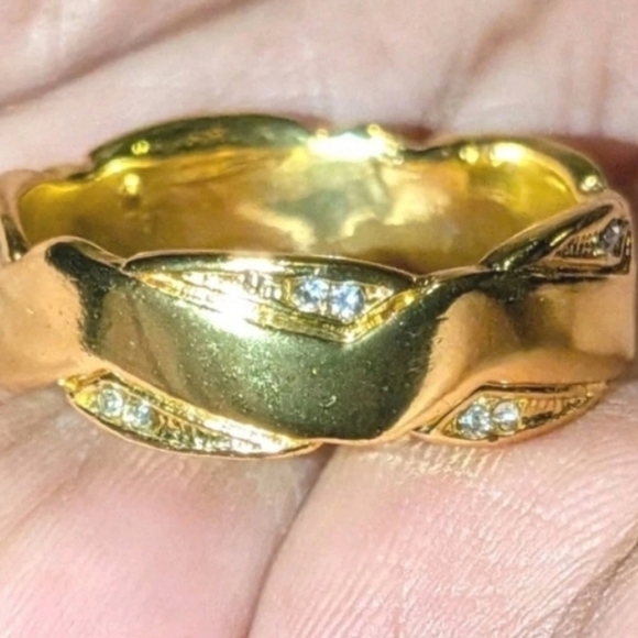 Elegant Mens Gold Plated Ring Sz 13 - Picture 8 of 16